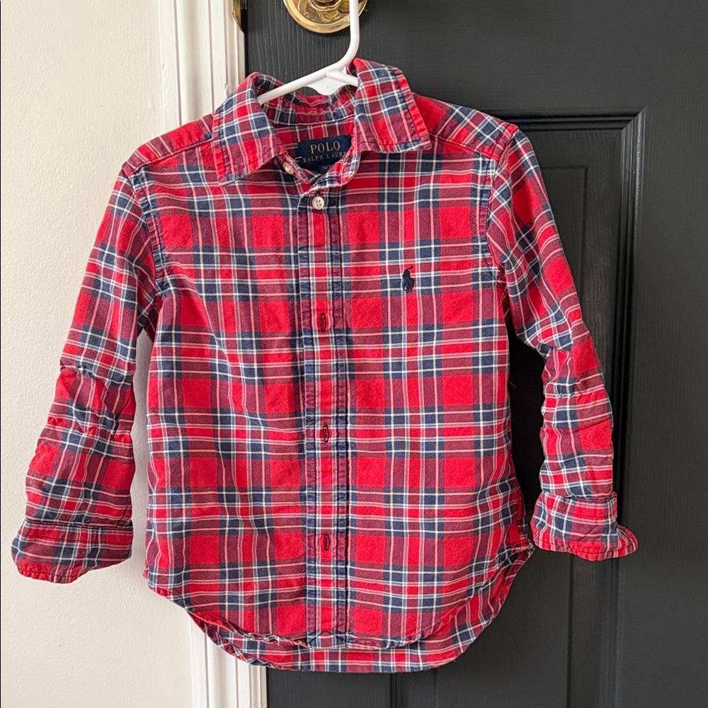 Polo by Ralph Lauren Kids Red and Blue Plaid Shirt